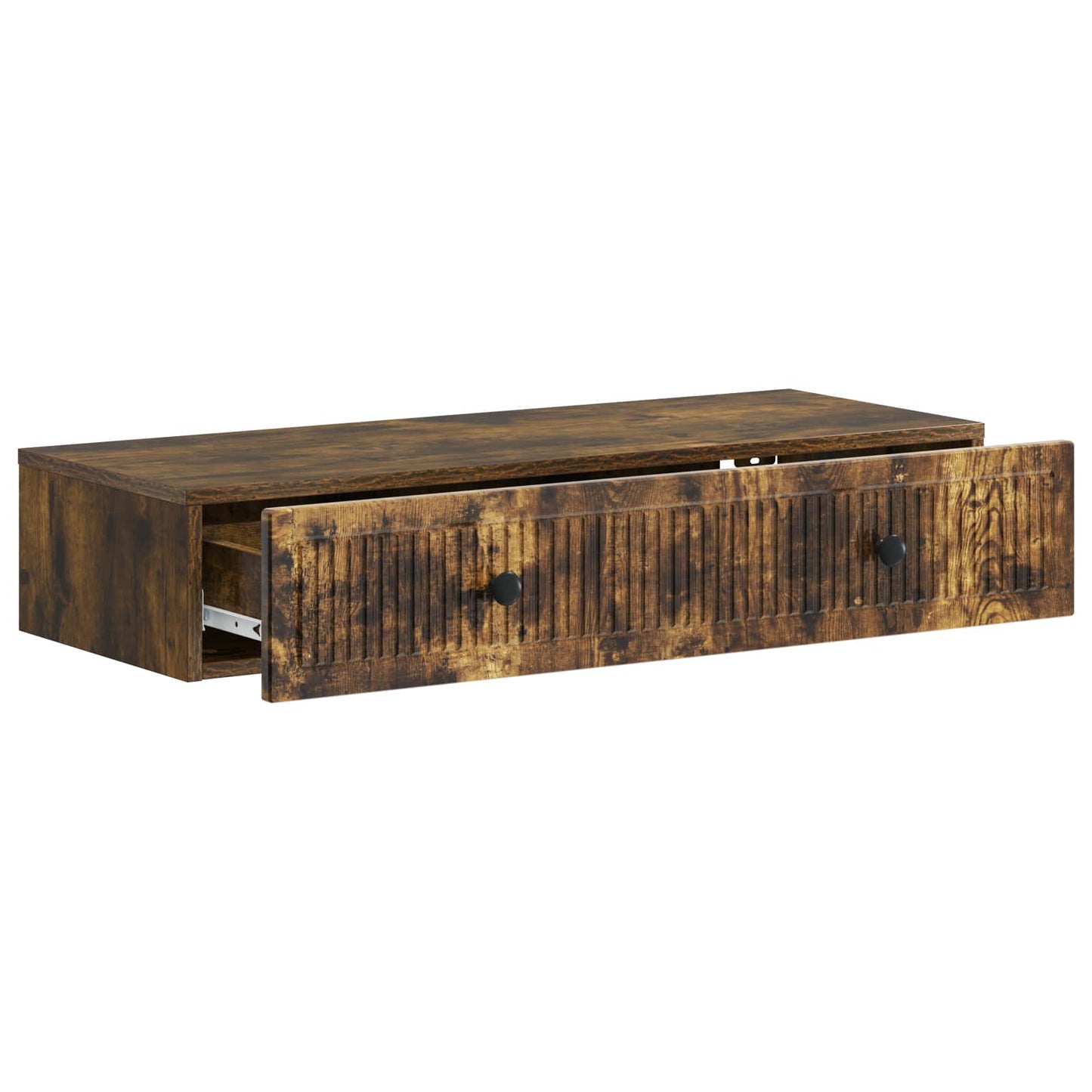 vidaXL Wall-Mounted Side Table Smoked Oak 87.5 x 34.5 x 17 cm