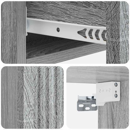 vidaXL Wall-Mounted Side Table Grey Sonoma 87.5 x 34.5 x 17 cm