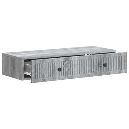 vidaXL Wall-Mounted Side Table Grey Sonoma 87.5 x 34.5 x 17 cm