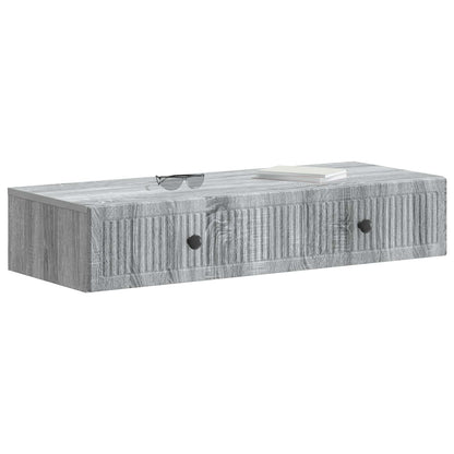 vidaXL Wall-Mounted Side Table Grey Sonoma 87.5 x 34.5 x 17 cm