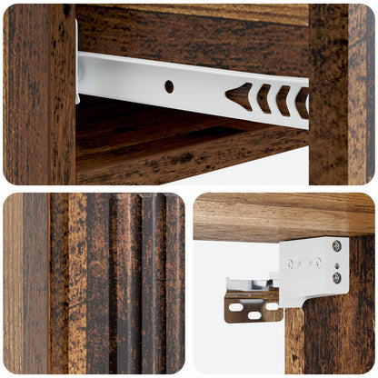 vidaXL Wall-Mounted Side Table Old Wood 87.5 x 34.5 x 17 cm