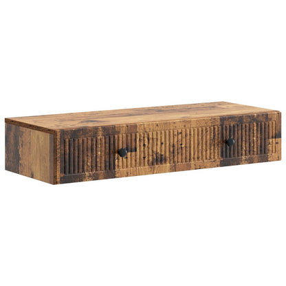 vidaXL Wall-Mounted Side Table Old Wood 87.5 x 34.5 x 17 cm