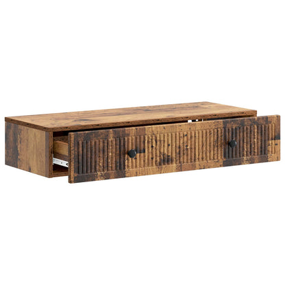 vidaXL Wall-Mounted Side Table Old Wood 87.5 x 34.5 x 17 cm
