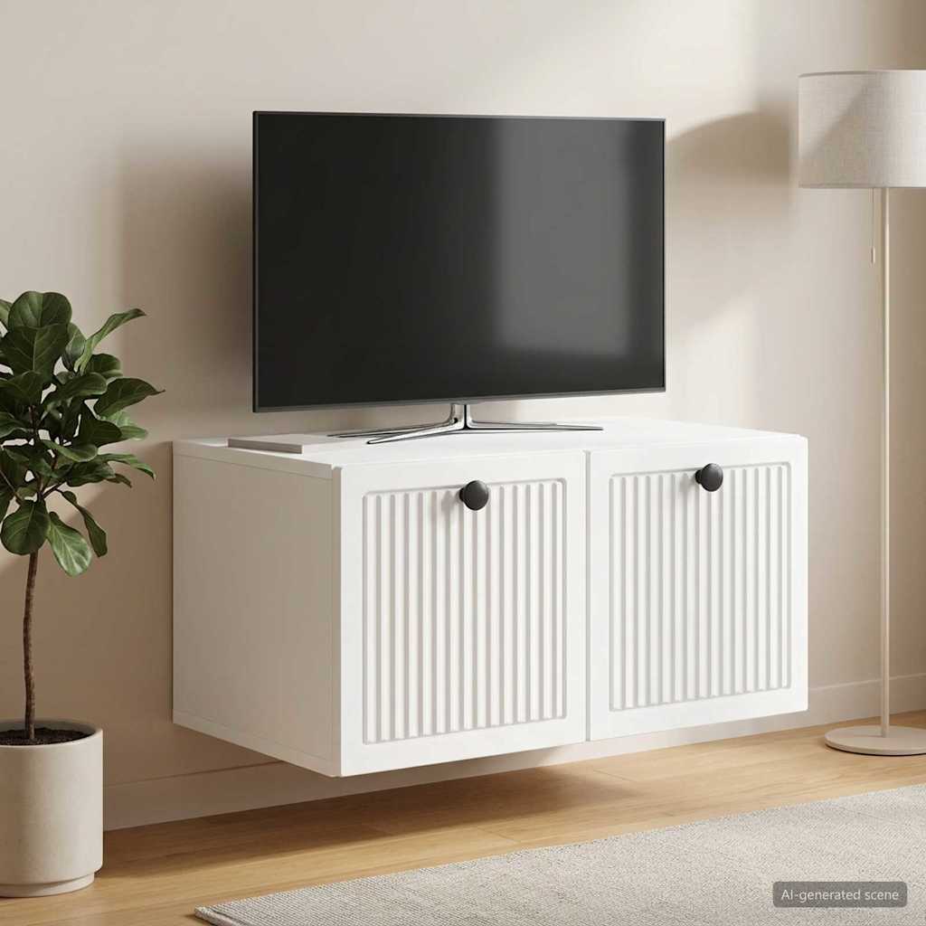 vidaXL Wall-Mounted TV Cabinet White 59.5 x 41 x 30 cm Engineered Wood