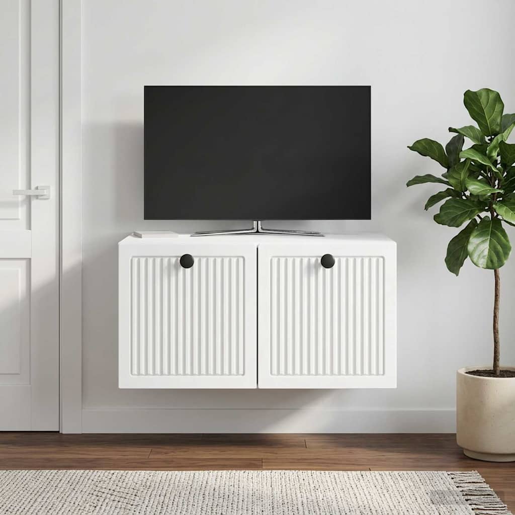 vidaXL Wall-Mounted TV Cabinet White 59.5 x 41 x 30 cm Engineered Wood