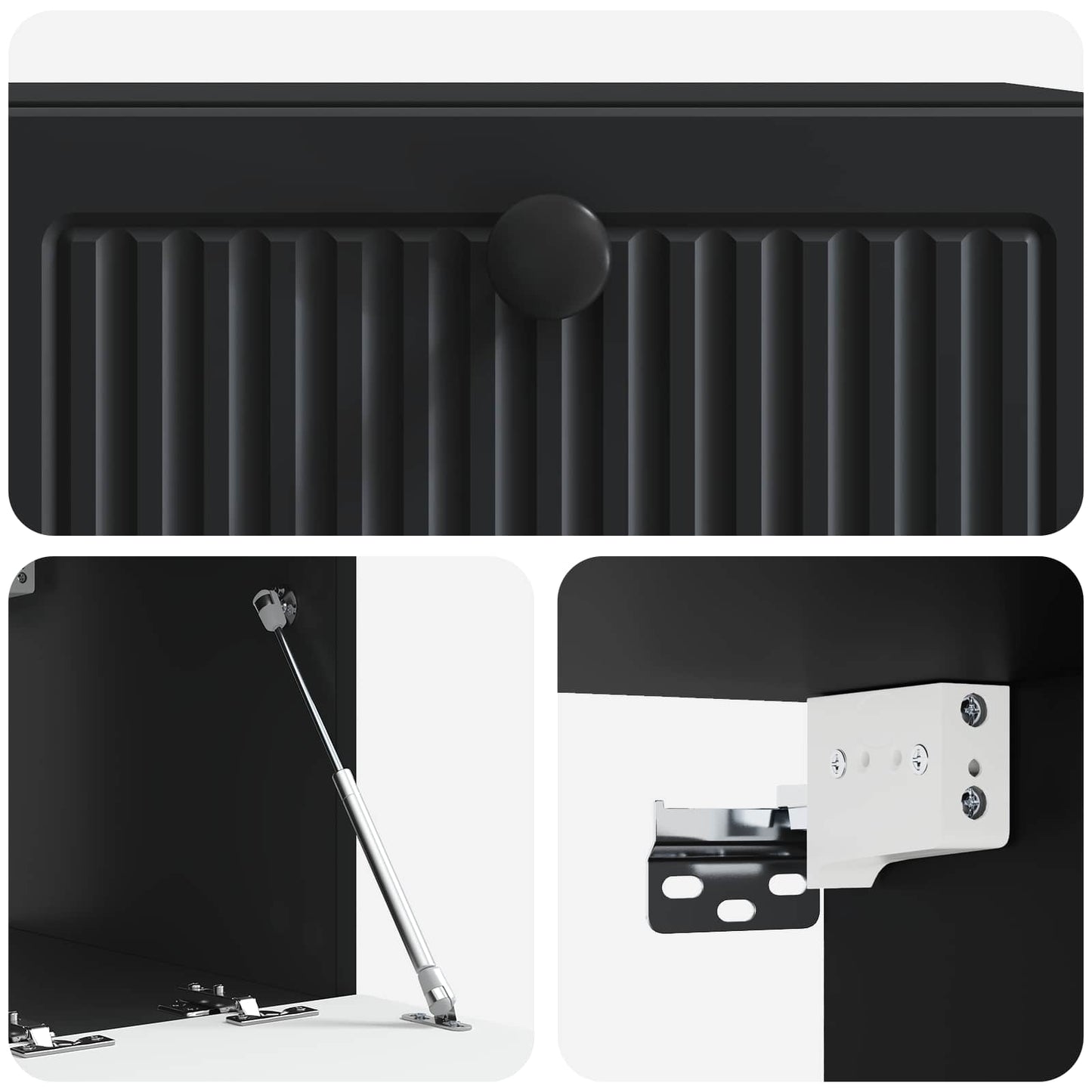 vidaXL Wall-Mounted TV Cabinet Black 59.5 x 41 x 30 cm Engineered Wood
