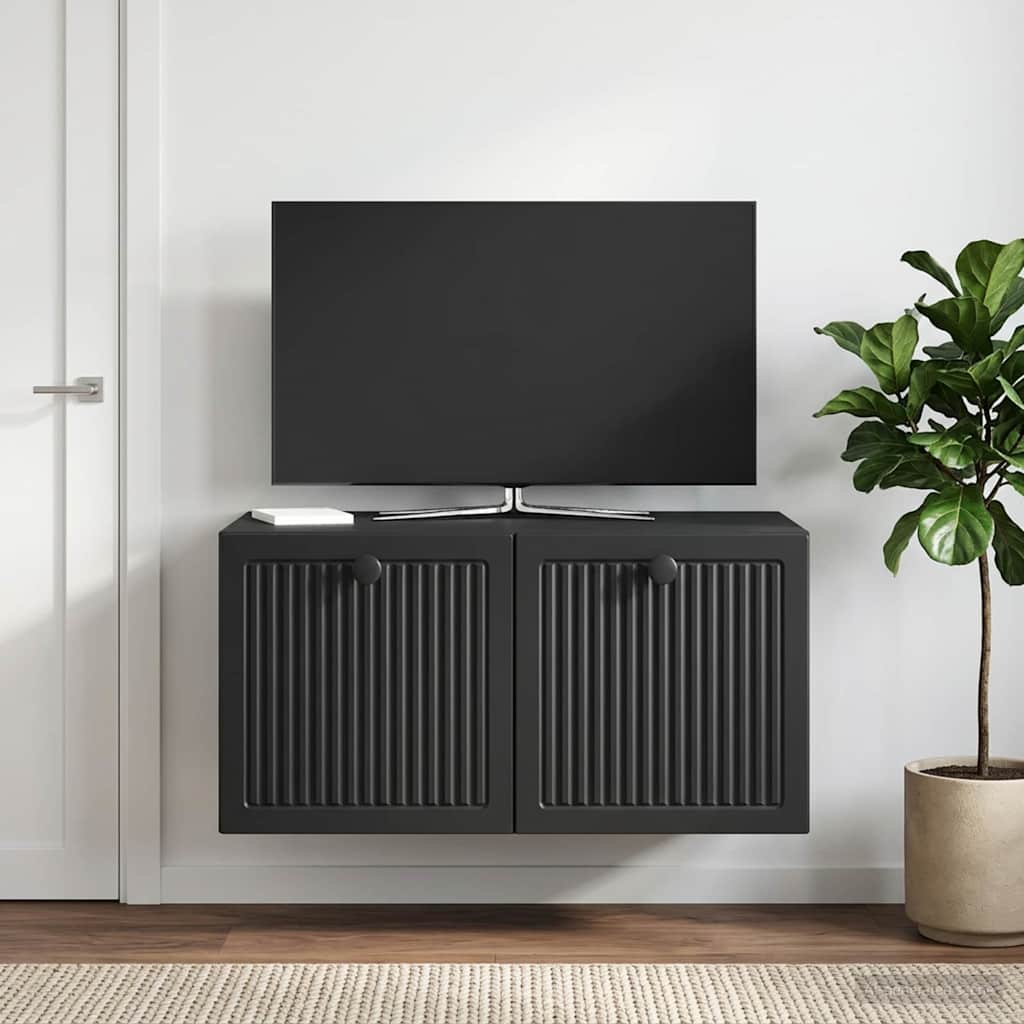 vidaXL Wall-Mounted TV Cabinet Black 59.5 x 41 x 30 cm Engineered Wood