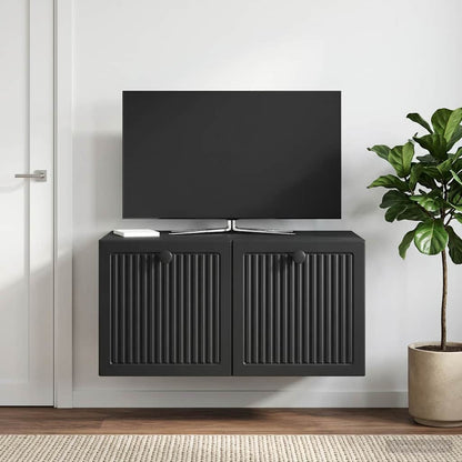 vidaXL Wall-Mounted TV Cabinet Black 59.5 x 41 x 30 cm Engineered Wood