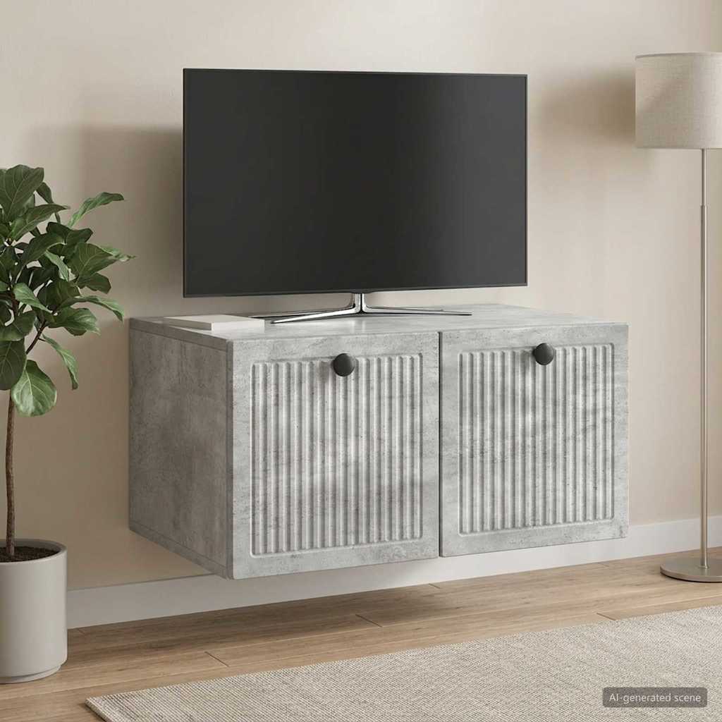 vidaXL Wall-Mounted TV Cabinet Concrete Grey 59.5 x 41 x 30 cm