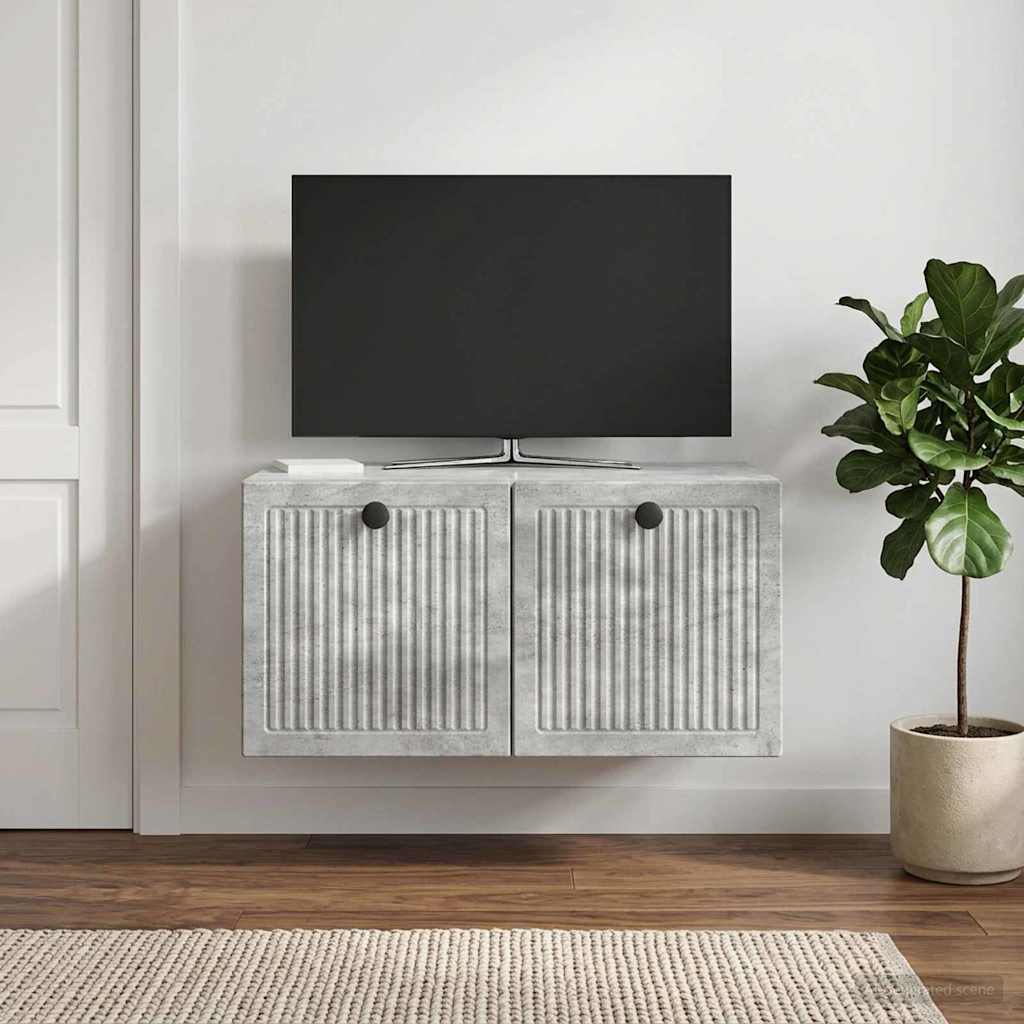 vidaXL Wall-Mounted TV Cabinet Concrete Grey 59.5 x 41 x 30 cm