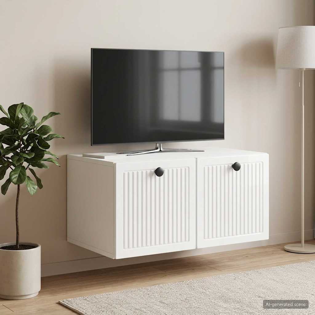 vidaXL Wall-Mounted TV Cabinet High Gloss White 59.5 x 41 x 30 cm