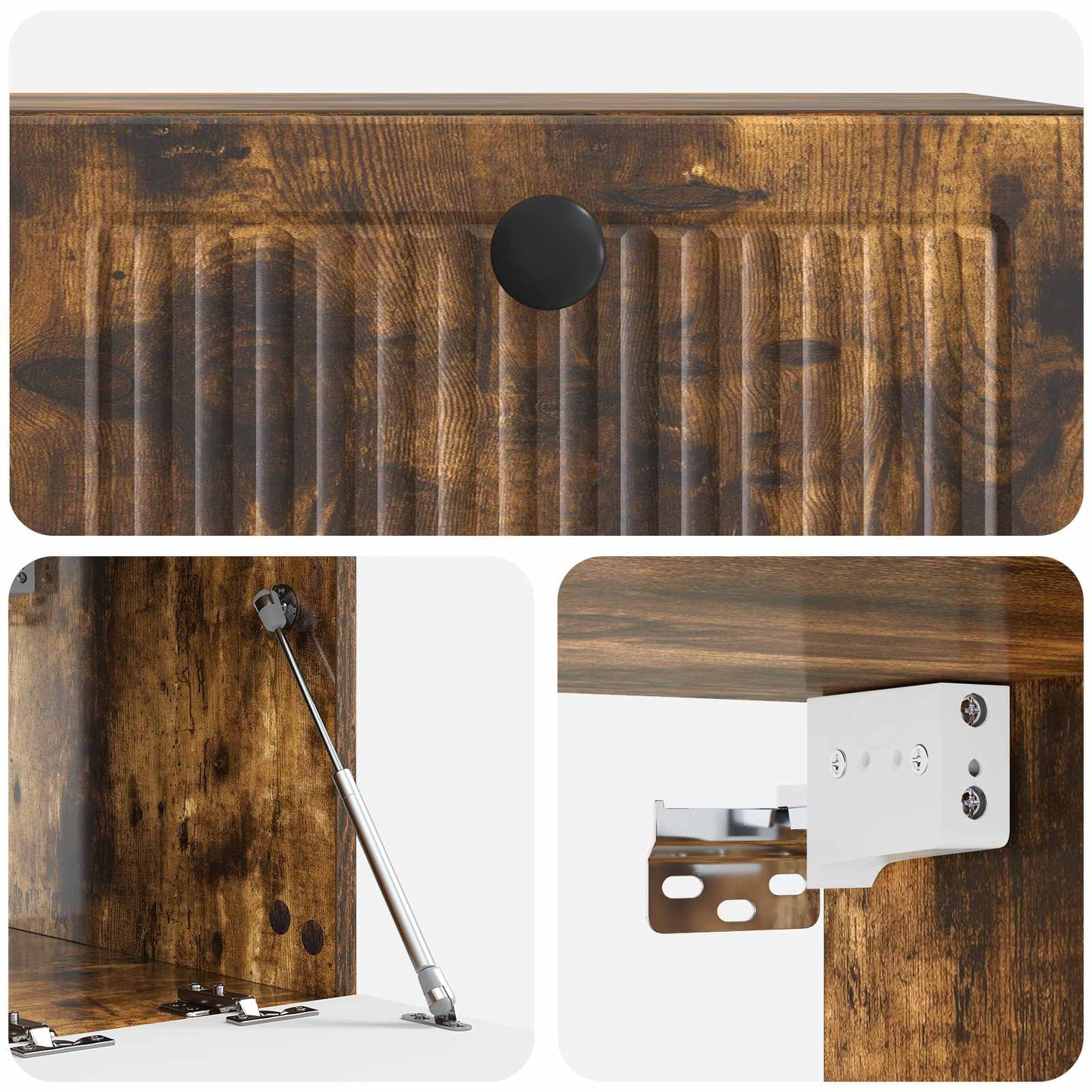 vidaXL Wall-Mounted TV Cabinet Smoked Oak 59.5 x 41 x 30 cm