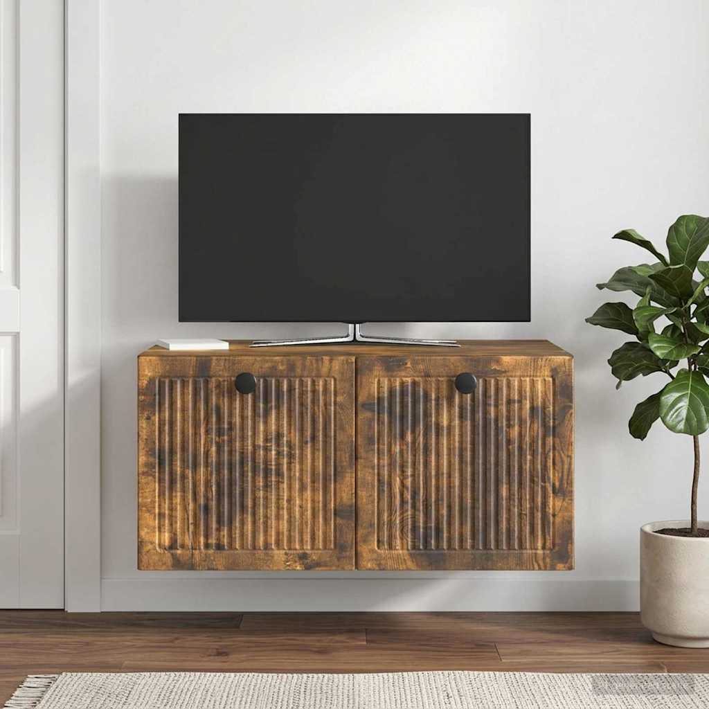 vidaXL Wall-Mounted TV Cabinet Smoked Oak 59.5 x 41 x 30 cm