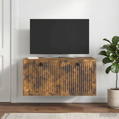 vidaXL Wall-Mounted TV Cabinet Smoked Oak 59.5 x 41 x 30 cm