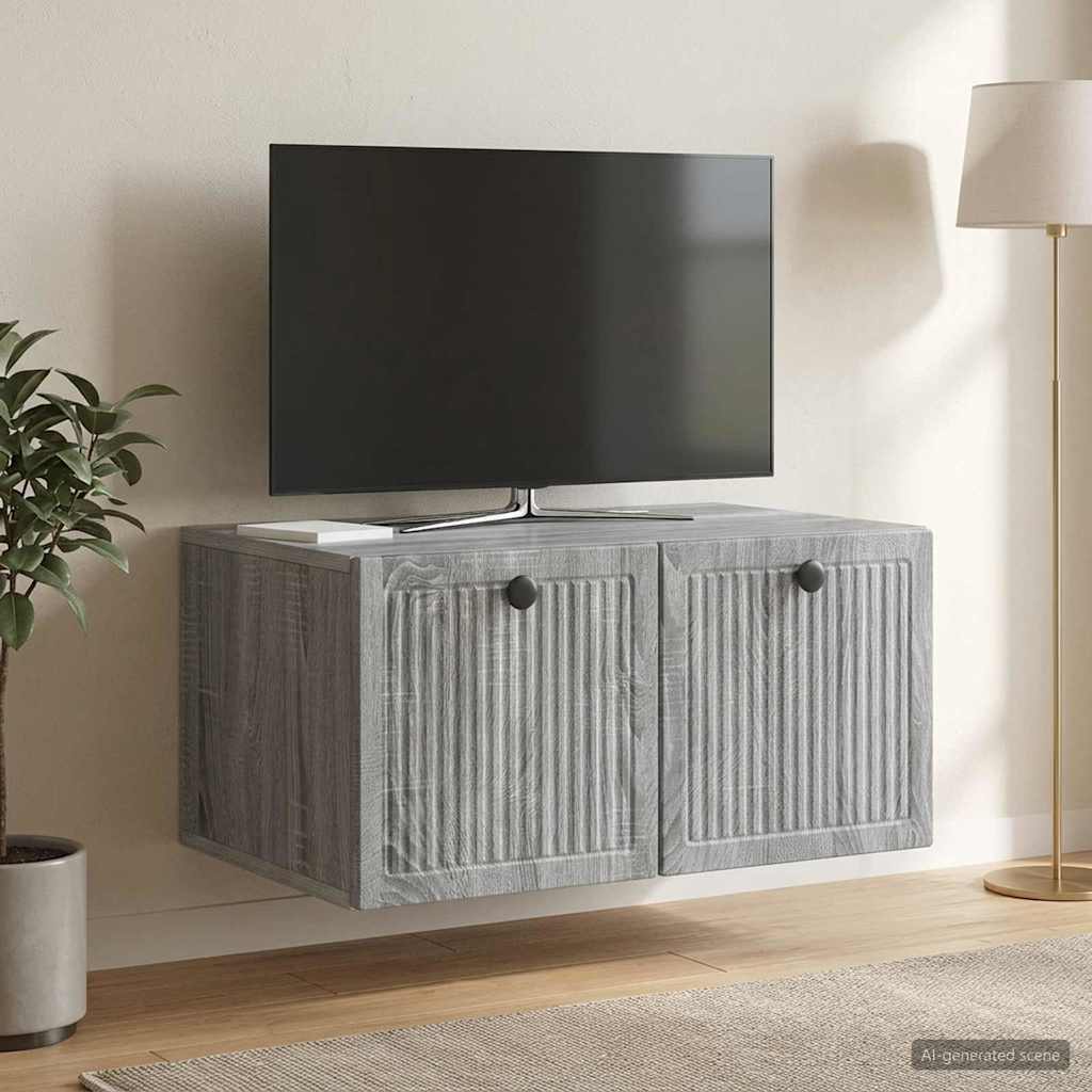 vidaXL Wall-Mounted TV Cabinet Grey Sonoma 59.5 x 41 x 30 cm
