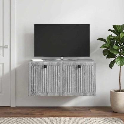 vidaXL Wall-Mounted TV Cabinet Grey Sonoma 59.5 x 41 x 30 cm