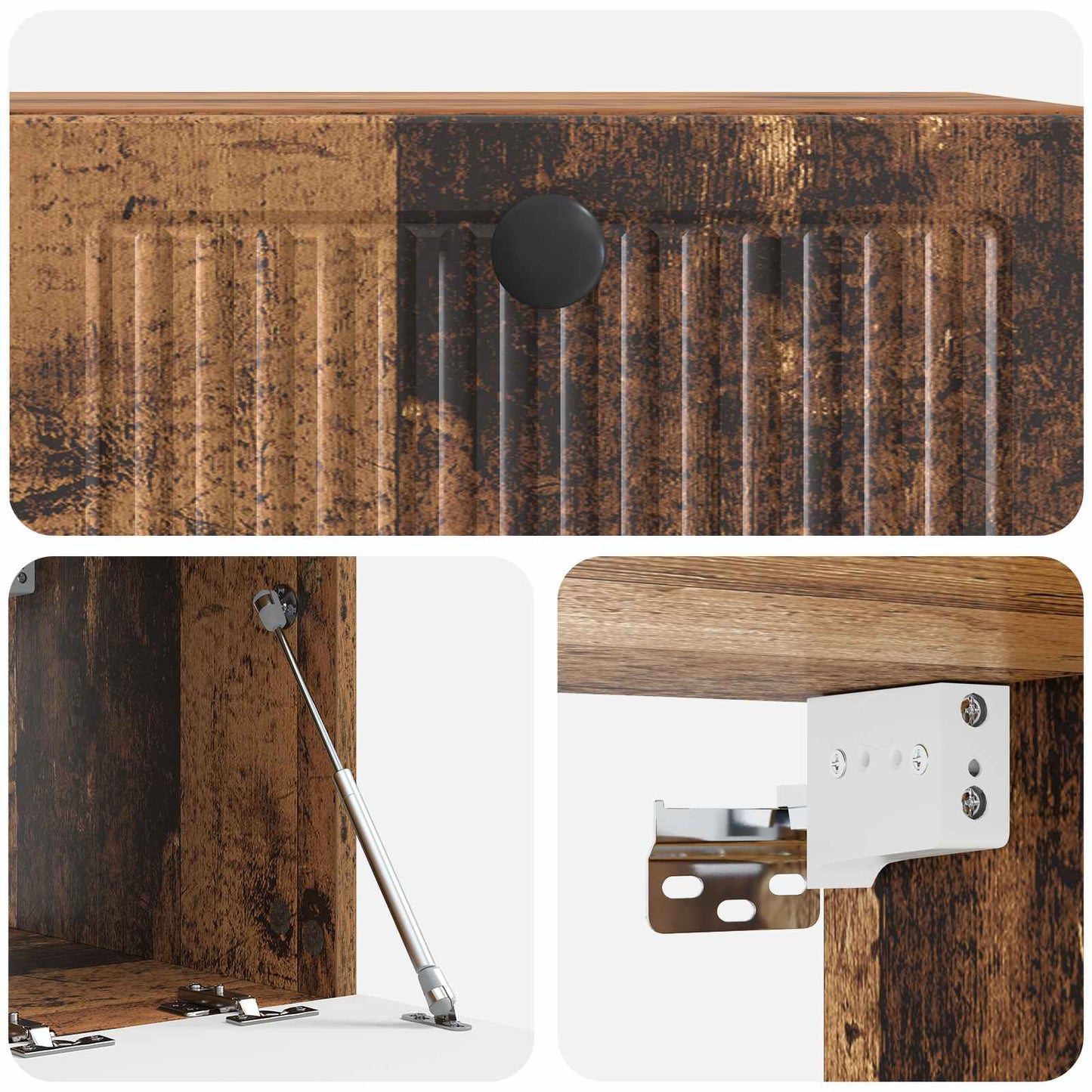 vidaXL Wall-Mounted TV Cabinet Wall-mounted Old Wood 59.5 x 41 x 30 cm
