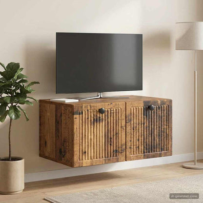 vidaXL Wall-Mounted TV Cabinet Wall-mounted Old Wood 59.5 x 41 x 30 cm