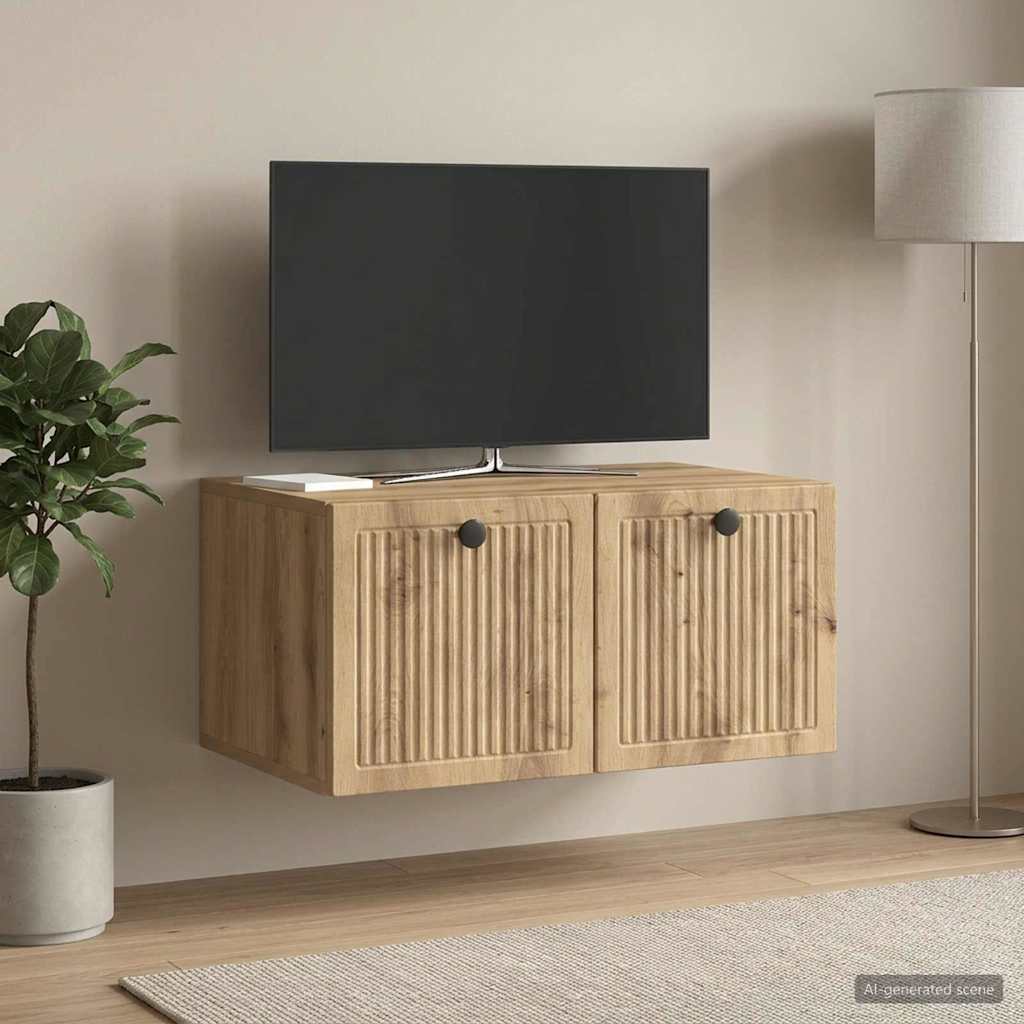 vidaXL Wall-Mounted TV Cabinet 59.5 x 41 x 30 cm Artisan Oak