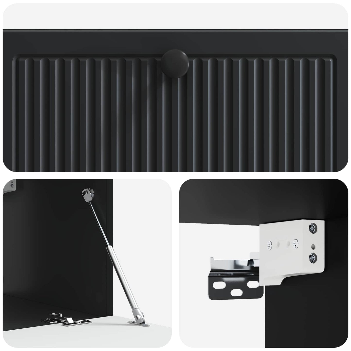 vidaXL Wall-Mounted TV Cabinet Black 78.5 x 41 x 30 cm Engineered Wood