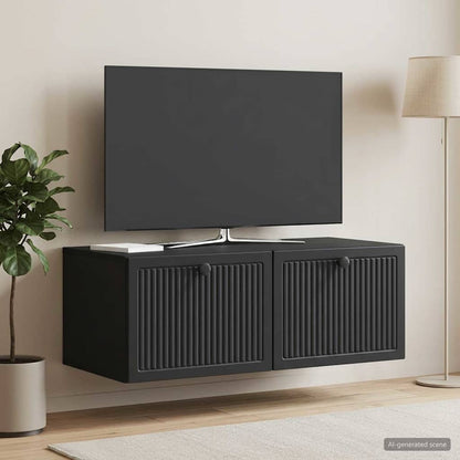 vidaXL Wall-Mounted TV Cabinet Black 78.5 x 41 x 30 cm Engineered Wood