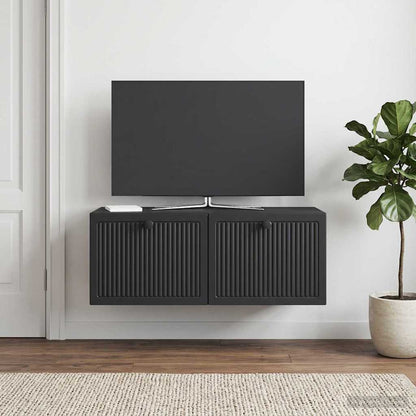 vidaXL Wall-Mounted TV Cabinet Black 78.5 x 41 x 30 cm Engineered Wood