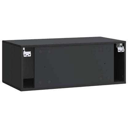 vidaXL Wall-Mounted TV Cabinet Black 78.5 x 41 x 30 cm Engineered Wood