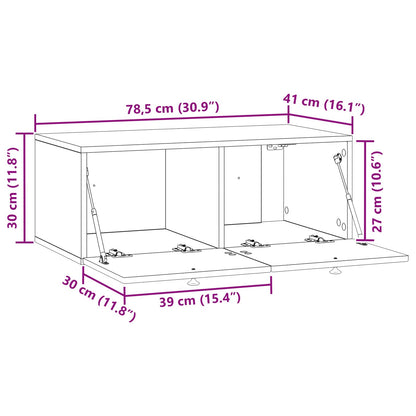 vidaXL Wall-Mounted TV Cabinet Sonoma Oak 78.5 x 41 x 30 cm