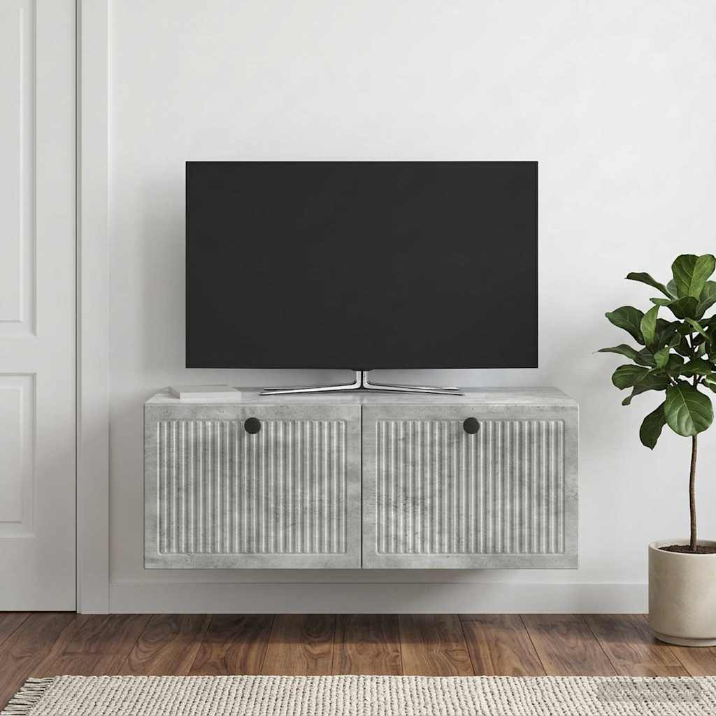 vidaXL Wall-Mounted TV Cabinet Concrete Grey 78.5 x 41 x 30 cm