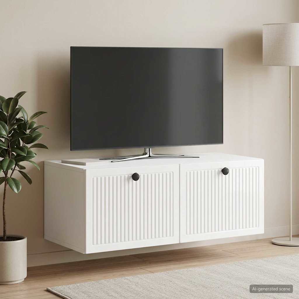 vidaXL Wall-Mounted TV Cabinet High Gloss White 78.5 x 41 x 30 cm
