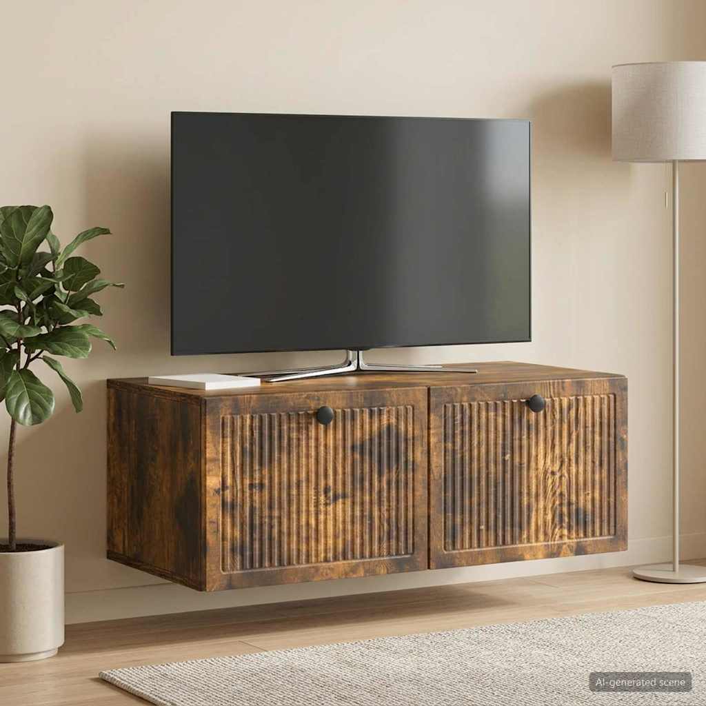 vidaXL Wall-Mounted TV Cabinet Smoked Oak 78.5 x 41 x 30 cm