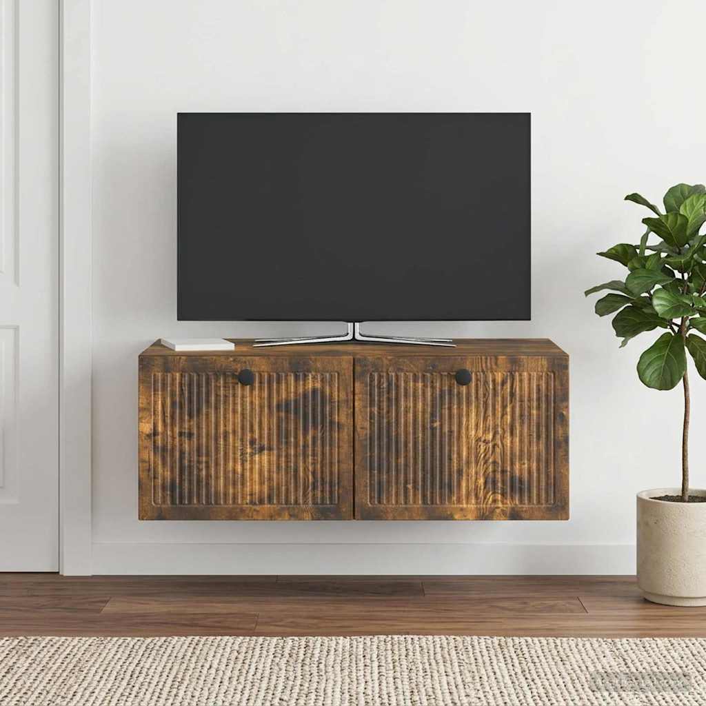 vidaXL Wall-Mounted TV Cabinet Smoked Oak 78.5 x 41 x 30 cm