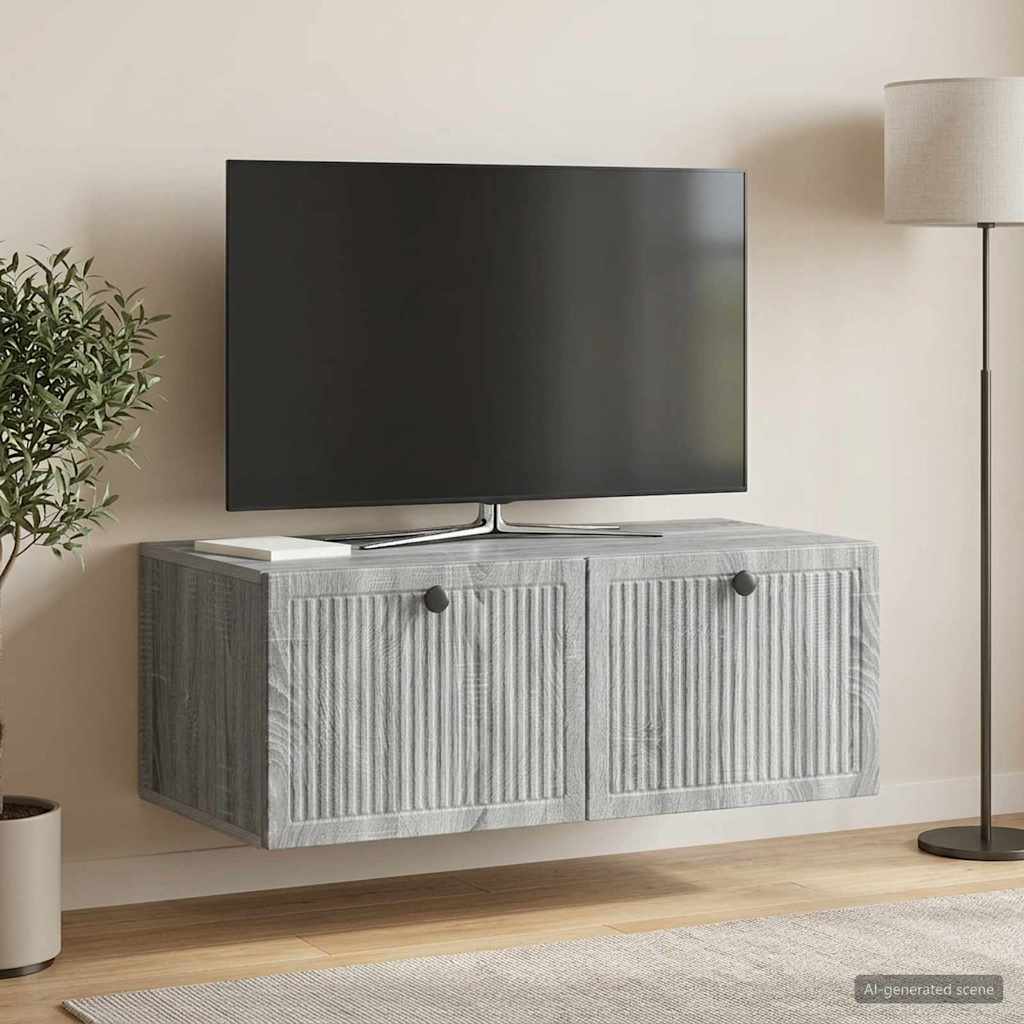 vidaXL Wall-Mounted TV Cabinet Grey Sonoma 78.5 x 41 x 30 cm