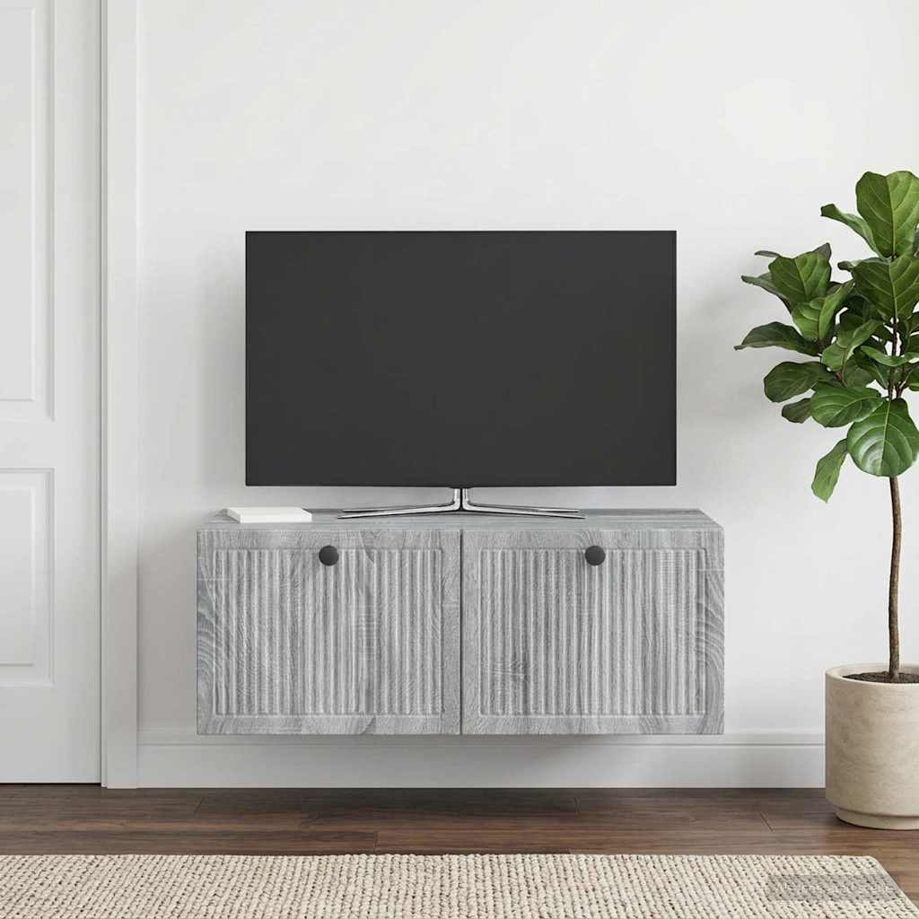 vidaXL Wall-Mounted TV Cabinet Grey Sonoma 78.5 x 41 x 30 cm