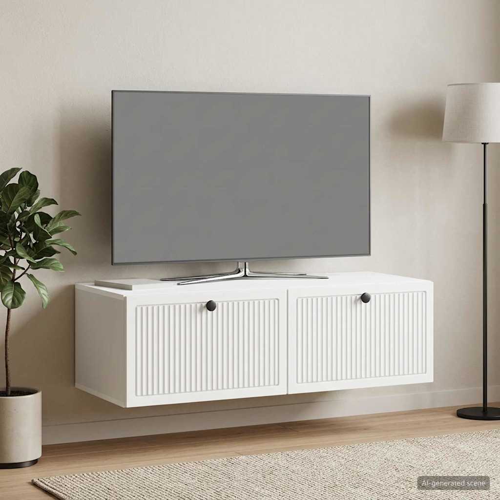 vidaXL Wall-Mounted TV Cabinet White 98 x 41 x 30 cm Engineered Wood