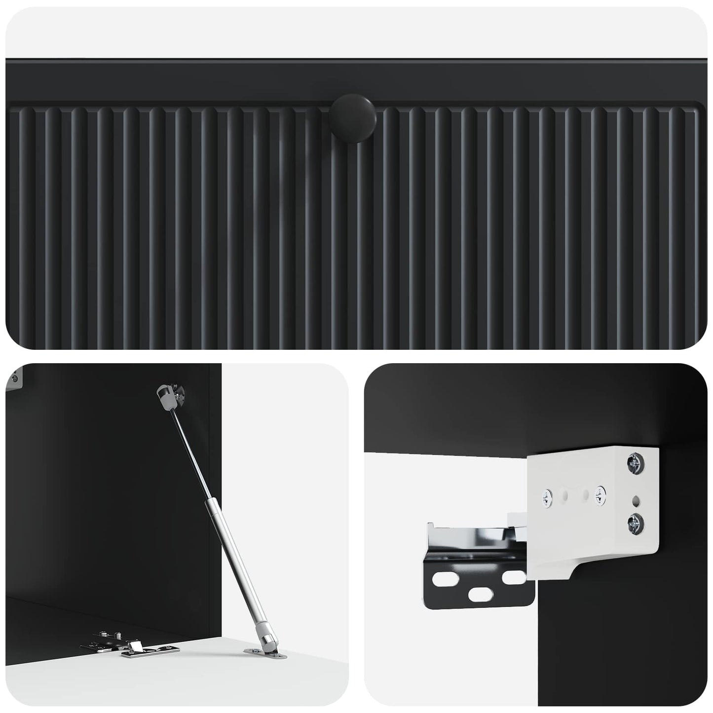 vidaXL Wall-Mounted TV Cabinet Black 98 x 41 x 30 cm Engineered Wood