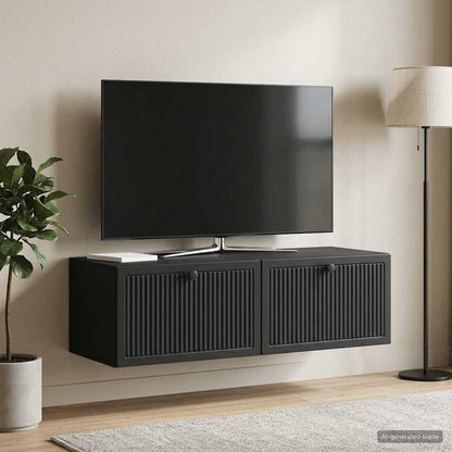 vidaXL Wall-Mounted TV Cabinet Black 98 x 41 x 30 cm Engineered Wood