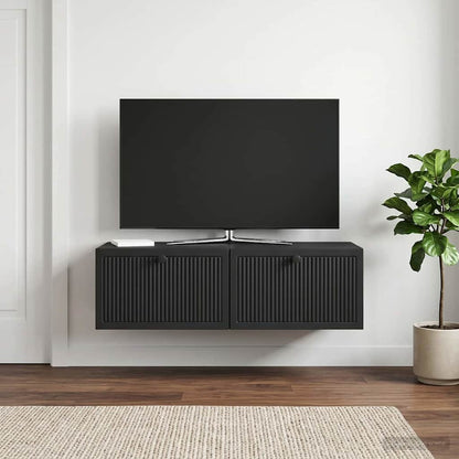 vidaXL Wall-Mounted TV Cabinet Black 98 x 41 x 30 cm Engineered Wood