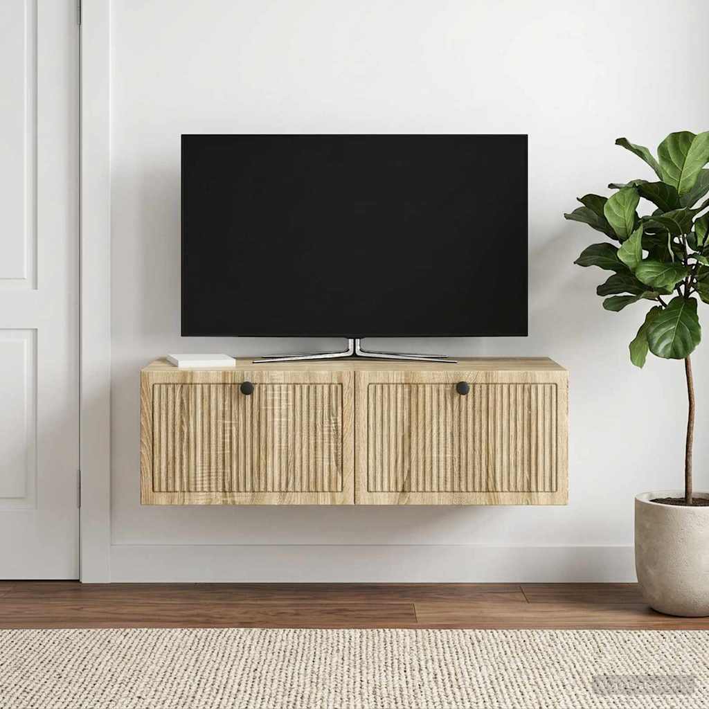 vidaXL Wall-Mounted TV Cabinet Wall-mounted Sonoma Oak 98 x 41 x 30 cm