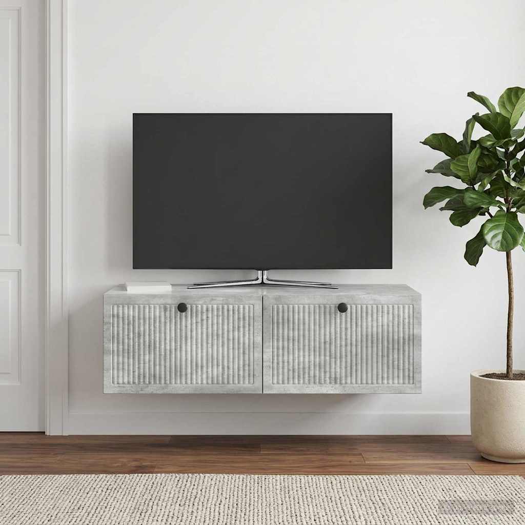 vidaXL Wall-Mounted TV Cabinet Concrete Grey 98 x 41 x 30 cm