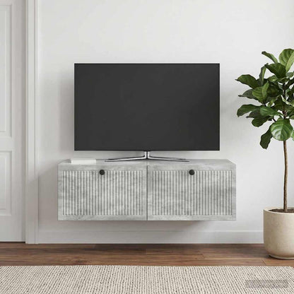 vidaXL Wall-Mounted TV Cabinet Concrete Grey 98 x 41 x 30 cm