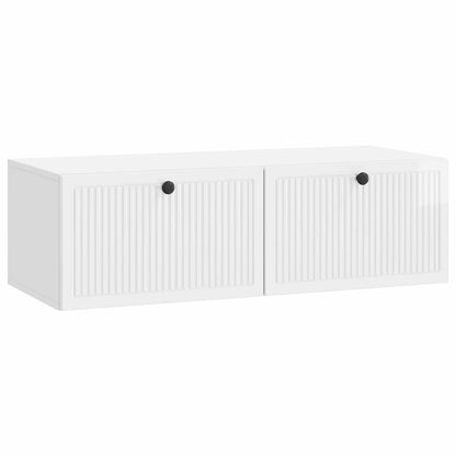 vidaXL Wall-Mounted TV Cabinet High Gloss White 98 x 41 x 30 cm