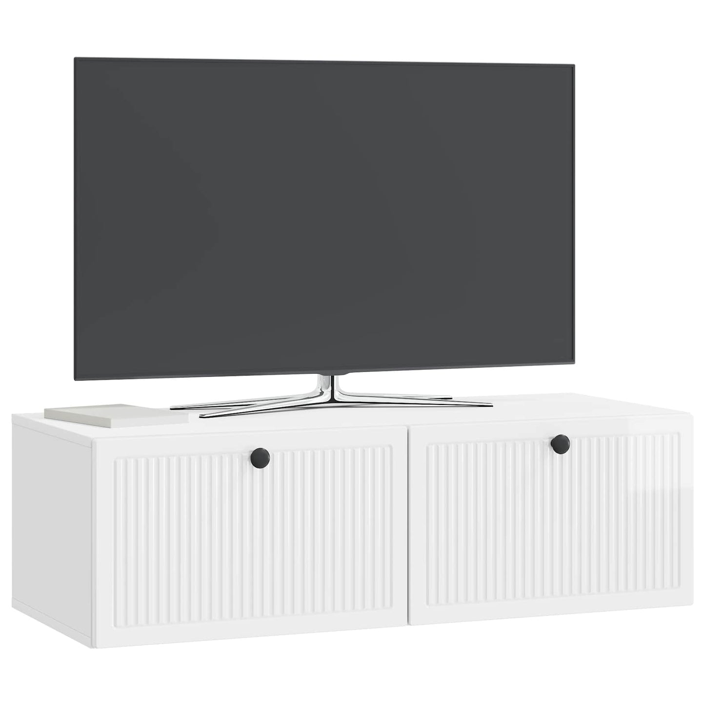 vidaXL Wall-Mounted TV Cabinet High Gloss White 98 x 41 x 30 cm