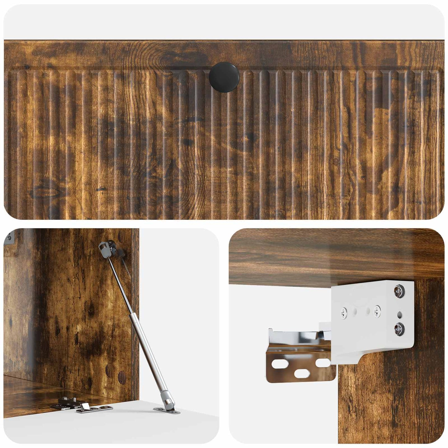 vidaXL Wall-Mounted TV Cabinet Wall-mounted Smoked Oak 98 x 41 x 30 cm