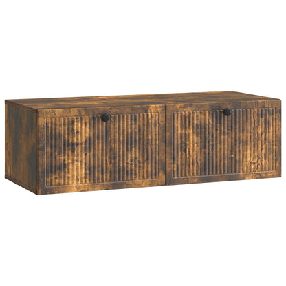 vidaXL Wall-Mounted TV Cabinet Wall-mounted Smoked Oak 98 x 41 x 30 cm