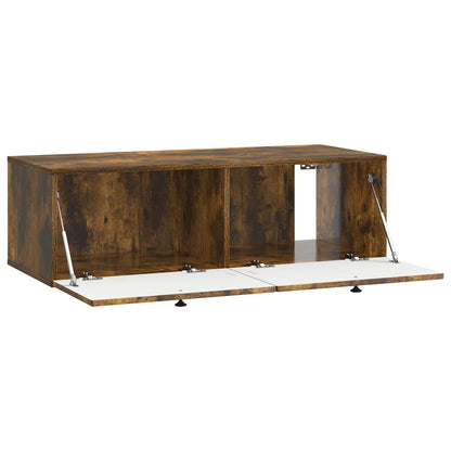 vidaXL Wall-Mounted TV Cabinet Wall-mounted Smoked Oak 98 x 41 x 30 cm