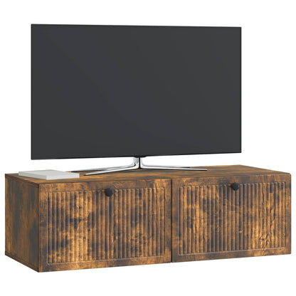 vidaXL Wall-Mounted TV Cabinet Wall-mounted Smoked Oak 98 x 41 x 30 cm