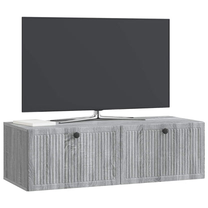 vidaXL Wall-Mounted TV Cabinet Grey Sonoma 98 x 41 x 30 cm