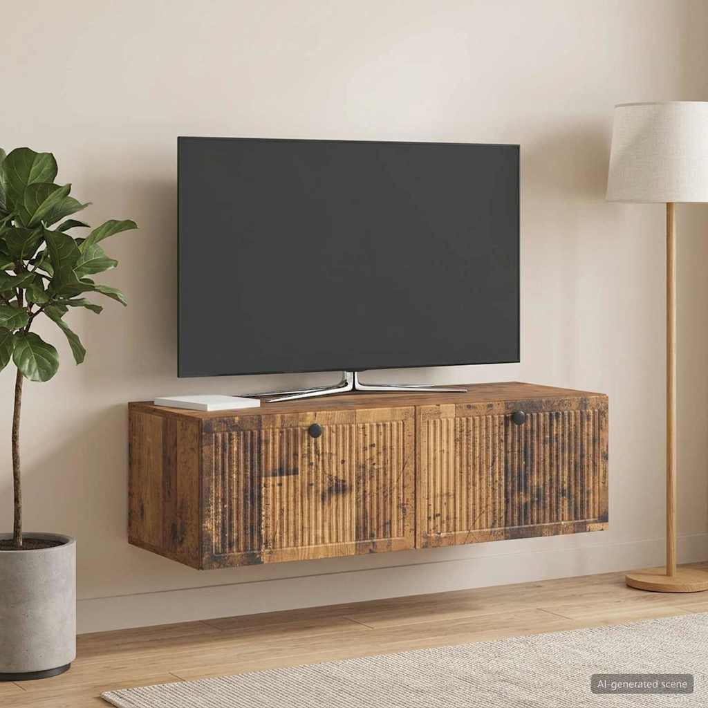 vidaXL Wall-Mounted TV Cabinet Wall-mounted Old Wood 98 x 41 x 30 cm