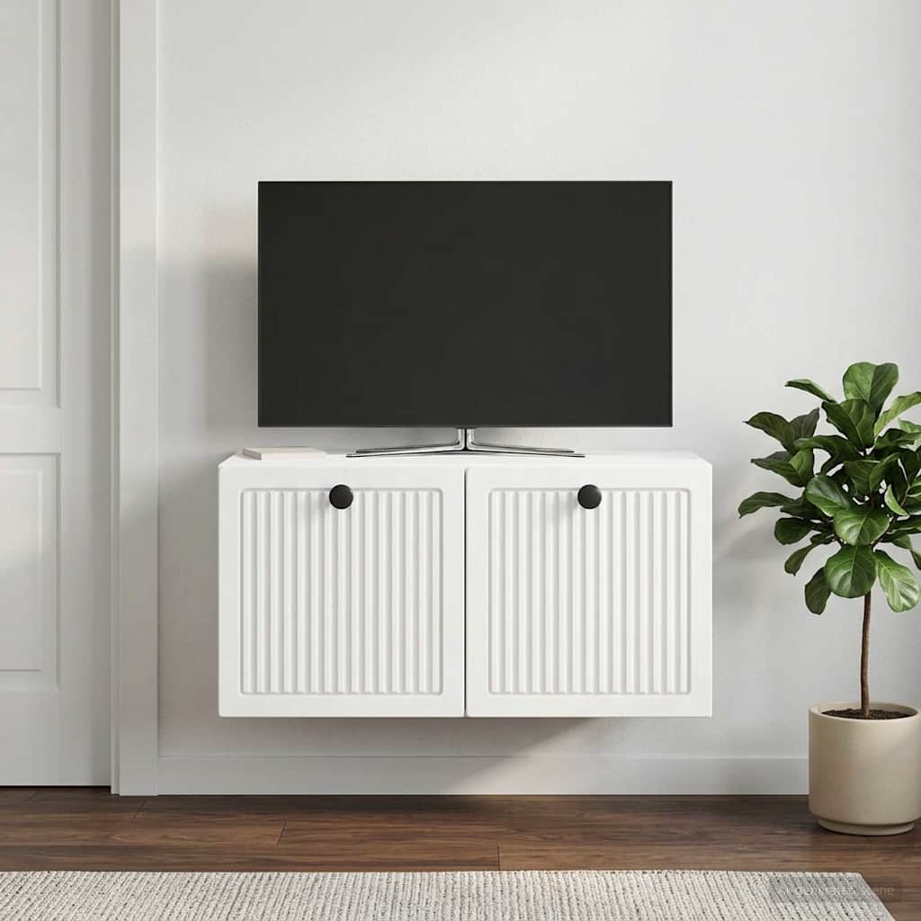 vidaXL Wall-Mounted TV Cabinet White 59.5 x 31 x 30 cm Engineered Wood